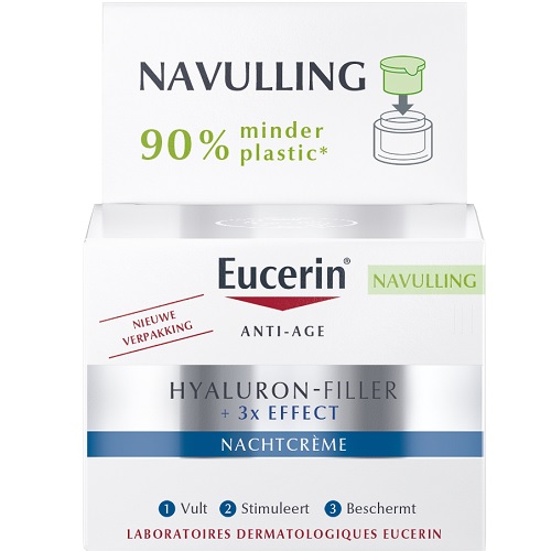 Eucerin Hyaluron-Filler 3x Effect Navulverpakking Nachtcrème SPF15 50ml