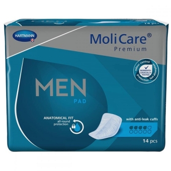 Molicare Premium Men Inlegger Plakstrook 4 Druppels 14 Stuks