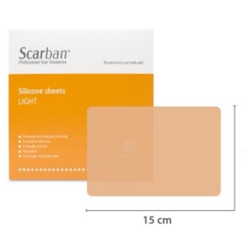 ScarbanÂ® Light siliconenpleister voor littekens 10 x 15 cm (2 stuks)