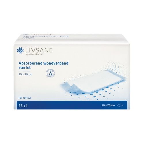 Livsane Absorberend Steriel Wondverband 10 x 20cm 25 stuks