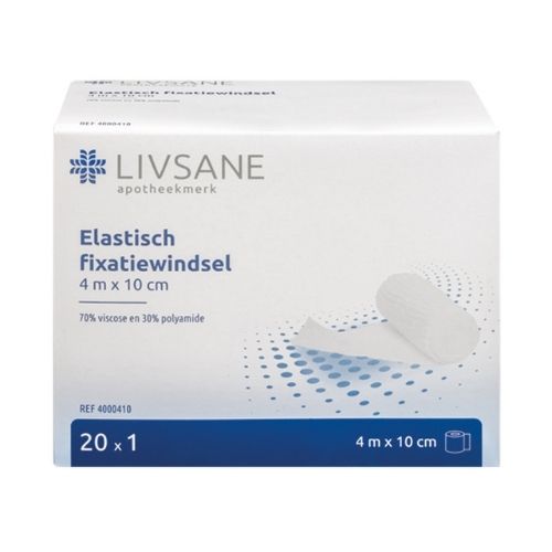 Livsane Elastisch fixatiewindsel 4 m x 10 cm 20 stuks