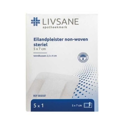 Livsane Eilandpleister nonwoven steriel 5 x 7 cm 5 stuks