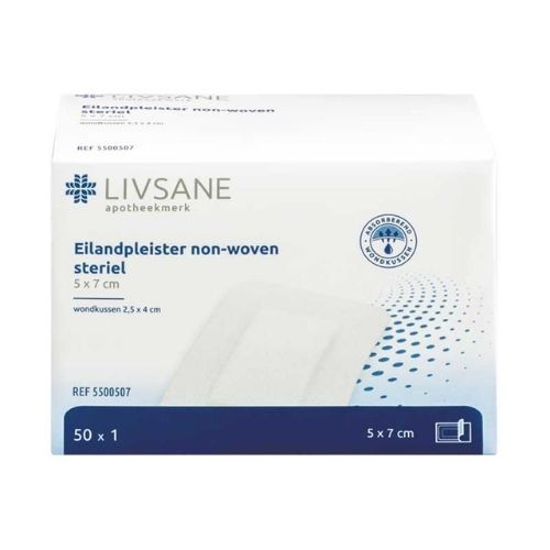 Livsane Eilandpleister nonwoven steriel 5 x 7 cm 50 stuks