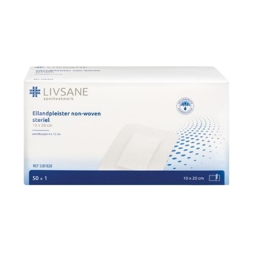 Livsane Eilandpleister nonwoven steriel 10 x 20 cm 50 stuks