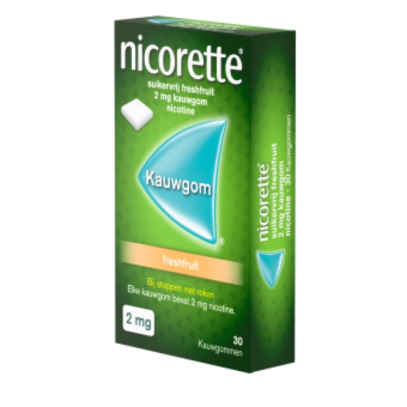 Nicorette Suikervrij Nicotine 2mg Kauwgoms 30 stuks